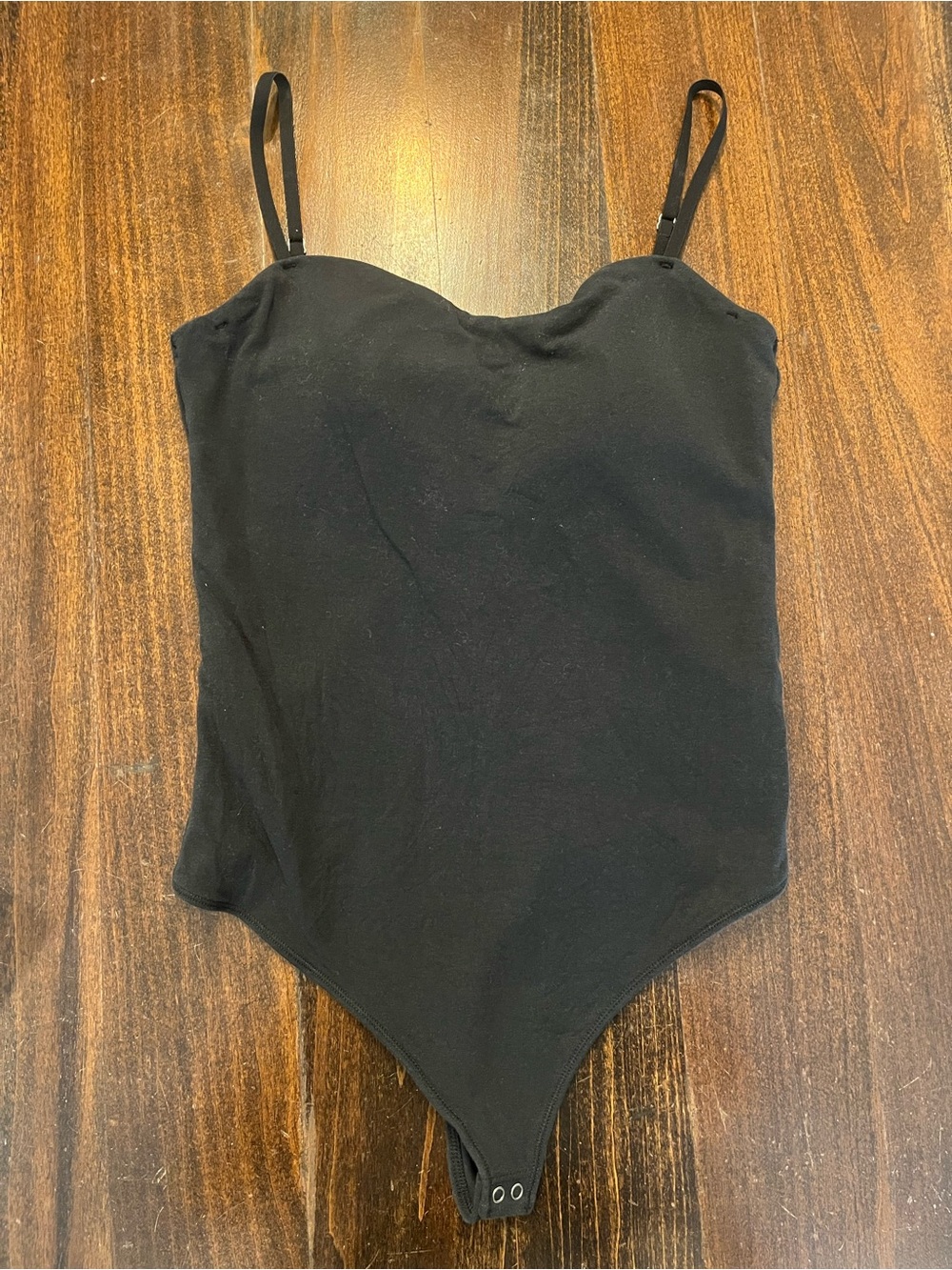 Abercrombie & Fitch Built-in Bra Black Spaghetti Strap Bodysuit Size Medium